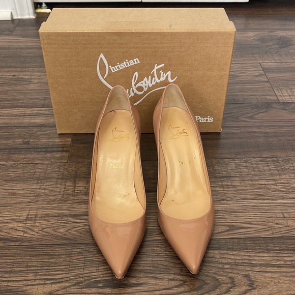 Christian Louboutin Paris Nude Décolleté 554 70 Patent Heel - Picture 3 of 10